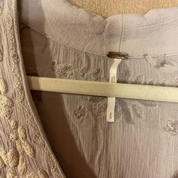 Free People Periwinkle Hook & Eye Closure Prairie Milkmaid Maxi Dress A13 - Picture 4 of 6